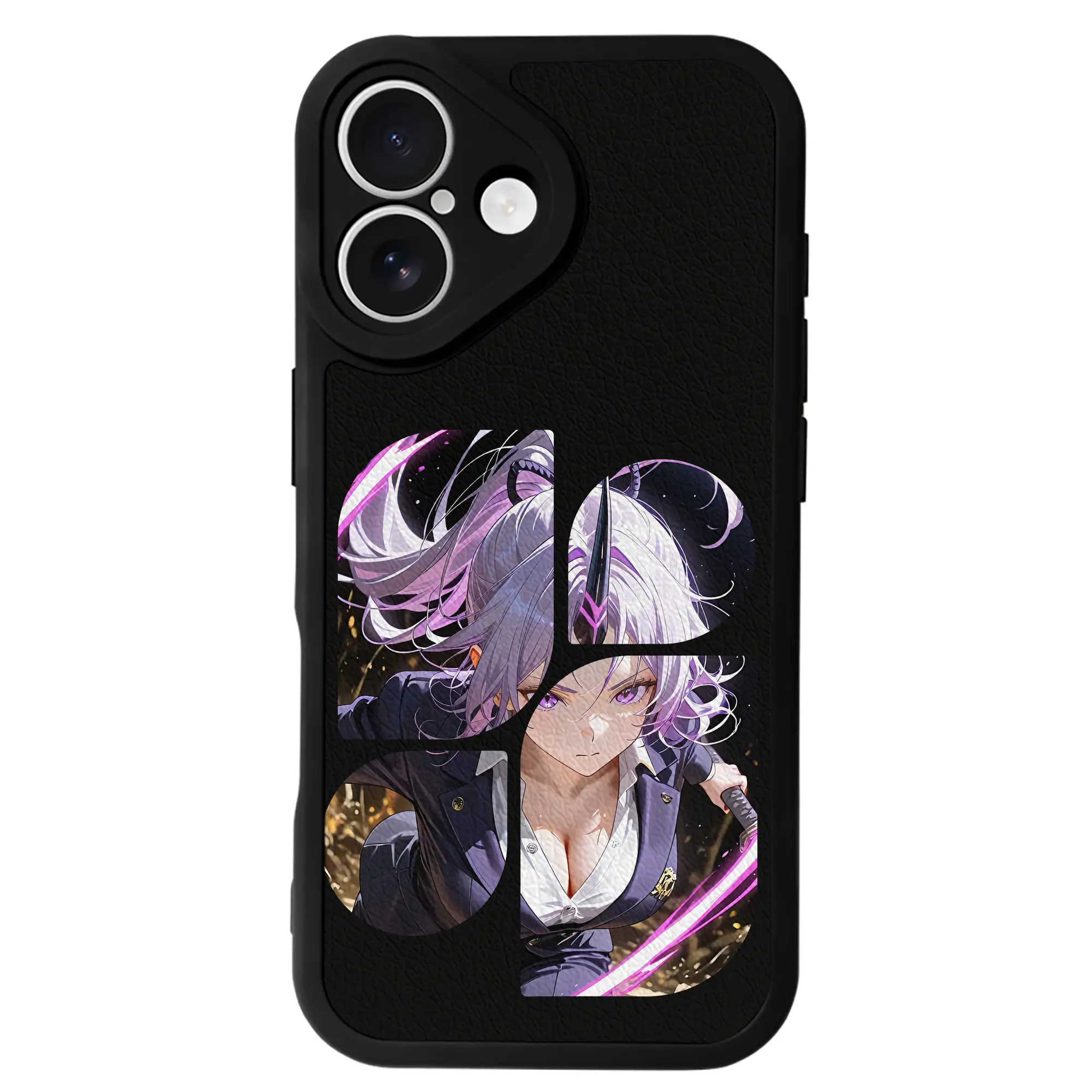 転生したらスライムだった件 グッズ,シオン - IPhone 16シリーズ対応 ・ シリコンスマホケース ・ レザー調 ・ 高精度フィット ・ 耐衝撃 ・ ワイヤレス充電対応 ・ 精密カット